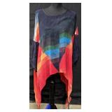 OS Cocoon House Sheer Colorful Dilemma Tunic top