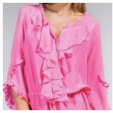 Sz 8 Rebecca Taylor Pink Drawstring Dress