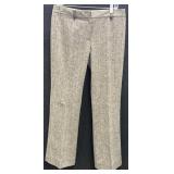 Sz 8 Elie Tahari 4 Linen Blend Tweed Pant Taupe