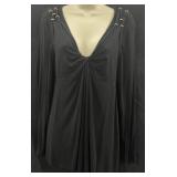 Sz S Vertigo Paris Black Long-Sleeve Blouse
