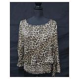 Michael Kors Leopard Print Top w/Elastic Bottom