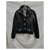 BEREKï¿½ Black Leather 'alligator' skin Jacket size