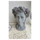 Solid Rock Stone Works Rose Woman Planter in a
