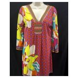 Sz S White Mark three Quarter Sleeve Boho Tunic