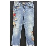 Sz 27 Johnny Was Embroidered Jeans Boot Style