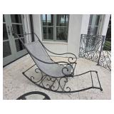 Forged Wrought Iron Rocking Chair w/Sling Seat