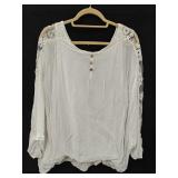 No Size Silk White Lace Blouse
