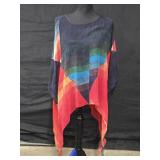 OS Cocoon House Sheer Colorful Dilemma Tunic top