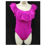 Sz 10 Trina Turk Fuschia Ruffle Swimsuit