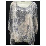 Sz S/M M&G Silk blouse with Spangles