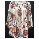 Sz S Jodifl Floral Print Top Featuring Flared
