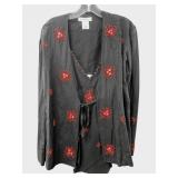 Sz M White House Black Market Silk Top/Jacket