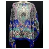 NWT Etro Silk Poncho with a Paisley and Floral