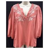 Sz S CALYPSO ST. BARTH PINK EMBROIDERED COTTON