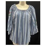 Sz M Ali Miles Blouse with Embroidered Floral
