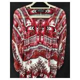 SM Hale Bob Red & Pink Silk Blouse
