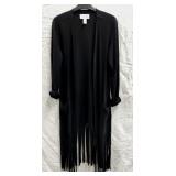 SZ 10 Joseph Ribkoffï¿½ Black Fringe Long Sleeveed