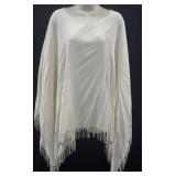 Lynda Palau Ivory Shawl with Beaded Fringe