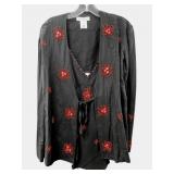 Sz M White House Black Market Silk Top/Jacket