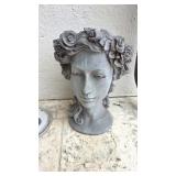 Solid Rock Stone Works Rose Woman Planter in a