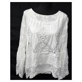 Med A.Z.I. Arlette Blouse featuring White