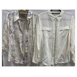 (2) Sz M Long sleeve Button Up Shirt