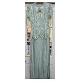 Sz 8 George Couture New York Green Hand Beaded