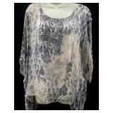 Sz S/M M&G Silk blouse with Spangles