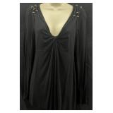 Sz S Vertigo Paris Black Long-Sleeve Blouse