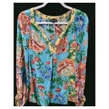 Sz MD Hale Bob Silk Floral Blouse