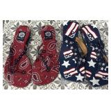 Sz 7 Yellow Box Red Paisley Bandana Print