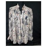 Sz L The MOON Cream-colored Blouse Featuring a