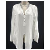 Sz M Karen Kane Beaded Yoke Semi Sheer Rayon