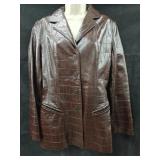 Sz 10 Noviello Bloom Leather Blazer