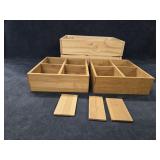 Small Wooden Crate Box w/(2) Divided Boxes
