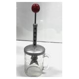 Vtg Hazel Atlas Glass Measuring Cup Nut Chopper