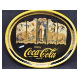 1970s Flapper Party Girls Coca-Cola Oval Tray