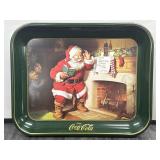 Vintage Coca Cola Dear Santa Claus Metal Serving