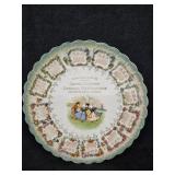 1909 Advertising Calendar Platter featuring a