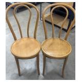 (2) Vintage Thonet Bentwood Chairs 16ï¿½x16"x35"