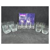(10) Crown Royal Glasses, Crown Swizzle Sticks &