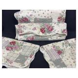 Patchwork Quilt and Sham Set in a Rose and Floral