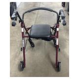 Steel Rollator Walker with a Padded Seat