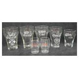 (5) Coca-Cola Glasses & (2) Small Plastic Glasses