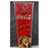 1941 Vertical Tin Coca-Cola Advertising Sign