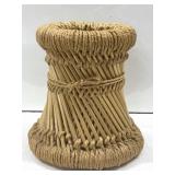 Vtg Table Ottoman Stool Pouffe Cane Rattan Wicker