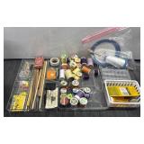 Sewing and Craft Supplies Organized into clear