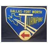 22"x20" Texas Dallas-Fort Worth Turnpike Marker