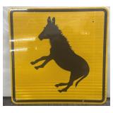 24"x24" Reflective Donkey Crossing Road Sign