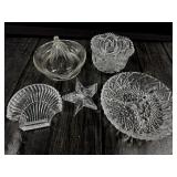 VTG Ornate Pressed Glass Bowls Candy Dishes & More
